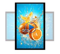 Digital Advertising Screen, 43 Inch Commercial Display for Restaurants, Cafes, Salons, Wall-Mounted/Embedded, Remote/USB Release, Landscape/Portrait Mode