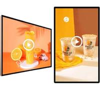 Digital Advertising Screen, Wall-Mounted 4K UHD Display, Timer Function, 6 Split-Screen Modes, Horizontal/Vertical Mount for Retail Spaces