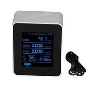 Digital Air Quality Monitor Carbon Dioxide Detector High Accuracy Portable Smart Color Screen Temperature Humidity Hygrometer for Home Office Gym White ABS 3.5 x 2.8 x 1.4 in
