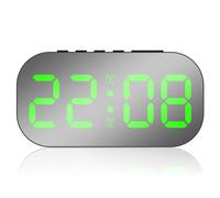 Digital Alarm Clock, Alarm Clocks Bedside, 5 Level Dimmable Night Light Digital Clock Portable Desktop Alarm Clock with Temperature Display Battery and USB Powered for Kids Adults and Heavy Sleepers