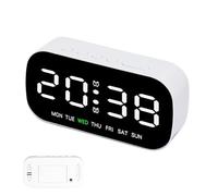 Digital Alarm Clock - Bedside Digital Alarm Clock | Rechargeable Alarm Clock with Adjustable Brightness | Multipurpose Portable Electronic Table Clock for Home Dormitory Bedroom