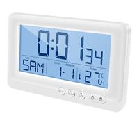 Digital Alarm Clock, Cordless Bedside Clock with Large LCD Backlit Display, Temperature, Snooze Function, Brightness Sensor, Date, Day of the Week for Bedroom Home Office,Travel, AA Battery Operated