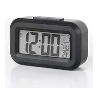 Digital Alarm Clock, Easy to Read, Simple Operation, Easy to Use Travel Alarm Clock for Bedroom, 12/24 Hour Display, for Adults Kids and Seniors, Black, Battery Powered