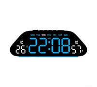 Digital Alarm Clock for battery Powered with Countdown Timer and Temperature Display Big Numbers for Elderly(Black Blue)