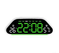 Digital Alarm Clock for battery Powered with Countdown Timer and Temperature Display Big Numbers for Elderly(White Green)