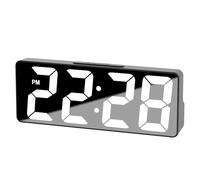 Digital Alarm Clock for Bedroom, Large Display Bedside Clock, USB/Battery Powered Alarm Clock with Snooze, Date, Digital Alarm Clocks Bedside with Adjustable Brightness,12/24H Display for Home (Black)