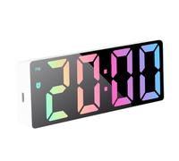 Digital Alarm Clock for Bedrooms, 6.2 Inch LED Display Battery Operated or USB Powered Alarm Clocks Bedside, with Date Temperature, Dimmable Brightness, Snooze, Silent Non-Ticking for Kids Adults (B)