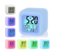 Digital Alarm Clock for Kids, Kids Alarm Clock Bedside with Snooze, Temperature, Calendar and Large LED Display, Battery Powered Travel Digital Alarm Clocks for Room Decor, Gift for Boys and Girls