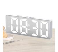 Digital Alarm Clock LED Alarm Clock, Small Wall Clock No Noise Dimmable With Temperature & USB Charging Cable, LED Electric Clock For Office Kitchen Living Room Bedroom