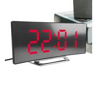 Digital Alarm Clock, LED Display Digital Clock for Bedroom, Curved Screen Silent Time Management Tool for Dorm Meditation Room Kitchen Seniors Students Garage