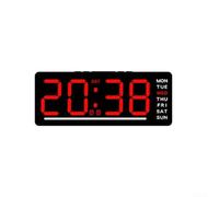 Digital Alarm Clock Multi-Function LED Display with 5-Level Brightness Adjustment for Cars Yachts RV Home Bedside Desk 12/24 Hour Format Temperature(Red)