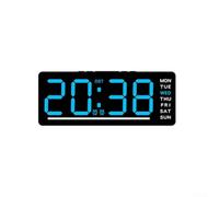 Digital Alarm Clock Multi-Function LED Display with 5-Level Brightness Adjustment for Cars Yachts RV Home Bedside Desk 12/24 Hour Format Temperature(Blue)
