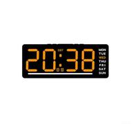 Digital Alarm Clock Multi-Function LED Display with 5-Level Brightness Adjustment for Cars Yachts RV Home Bedside Desk 12/24 Hour Format Temperature(Orange)