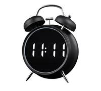 Digital Alarm Clock - Silent Soft Light Twin Bell Decor,6.3 x 4.33 Inch Retro Digital Non Ticking Bedroom Alarm Clock | for Adults Children Boys Students Teens Desk Tabletop