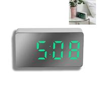 Digital Alarm Clock,Small Travel Alarm Clock,Mini Led Display Ala/rm Clo/ck with Temperature,Ala/rm Clocks for Bedrooms,Desk Clo/ck,Office Clo/ck, Mains Powered Pl/ug in,Silent Non-Ticking(green)