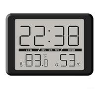 Digital Alarm Clock, Ultra Thin Magnetic LCD Display with Temperature Humidity, Gentle Backlight for Bedroom(Black 2308)