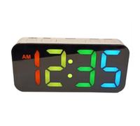 Digital Alarm Clock White Plastic Jumbo Large Colourful Display USB-C Powered UK