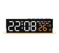 Digital Alarm Clock with Bottom Mood Light TEMP Week Date Dual Alarm 3 Levels Clock Table DST 12/24H Snooze Clock Brightness LED