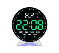 Digital Alarm Clock with Date, Day & Real-Time Second Hand - LED Display, Auto Light Sensing, Dual Alarms & Sleep Mode for Bedroom or Study Desk(C)