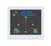 Digital Alarm Clock with Indoor Temperature and Humidity, Table Desk Clock Featuring Dual Alarms, Snooze, Countdown Timer, Max/Min Records, IP65 Rating for Home(white)