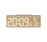 Digital Alarm Clock with Large Display, Indoor Temperature Monitor, Sleep Friendly Auto Dimmer, Countdown Function for Home Office Study(5531Ayellow)