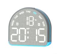 Digital Alarm Clock with Large Display, Indoor Temperature Monitor, Sleep Friendly Auto Dimmer, Countdown Function for Home Office Study(5533Bgray)