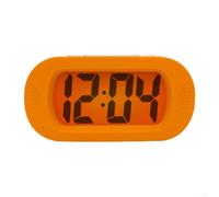 Digital Alarm Clock, With Large LCD Display And Snooze Function, With Night Light For Bedroom Office, Shock-Proof Silicone Cover (Orange)