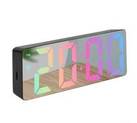 Digital Alarm Clock, With LED Display Temperature And Calendar, USB/Battery Powered, 3-Level Brightness, For Bedroom Living Room(B)