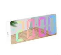 Digital Alarm Clock, With LED Display Temperature And Calendar, USB/Battery Powered, 3-Level Brightness, For Bedroom Living Room(D)