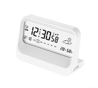Digital Alarm Clock with Multi Function Display of Time, Date and Temperature, 3 Independent Alarms, Snooze Feature and Soft Night Light for Daily Use (Blue)