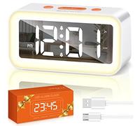 Digital Alarm Clock with Night Light Alarm Clocks Bedside Adjustable Brightness Big LED Digit Display Snooze 12/24Hr Dual Alarm Weekend Mode Sound Activation USB Charging Port for Kids Bedroom Office