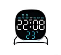 Digital Alarm Clock with Night Light, LED Display Desk Clock with Double Bell, Small Bedside Timer for Bedroom Office Students(G)