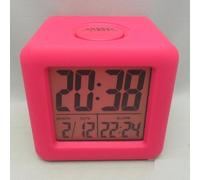Digital Alarm Clock with Smart Light Square LCD with Silicone Case for Travel Alarm Clock, Bedroom Alarm Clock, Home Office Alarm Clock(Red)