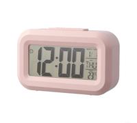 Digital Alarm Clock with Snooze Button and Night Light, Perfect for Home Office Use, Displays Time and Temperature Clearly (Pink)