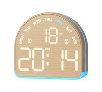 Digital Alarm Clock With Temperature Display And Countdown Timer For Bedroom Desk Office Auto Dimming Led Screen Yellow Color(5533Ayellow)