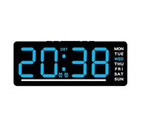 Digital Alarm Clock with USB Interface Large LED Screen and Power Off Memory for Reliable Timekeeping (Blue)