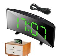 Digital Alarm Clocks - Curved Screen Bedside Clock, Large Display Bedside Clock | Large LED Display Rechargeable Clock, Electronic Alarm Clock, Stylish Time Display for Bedroom Living Room