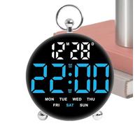 Digital Alarm Narrative - Alarm Makers for Bedrooms, Double Dimmable Alarms, Alarm Clocks for, USB Charging LED Clocks for Bedside Sleep Night Travel