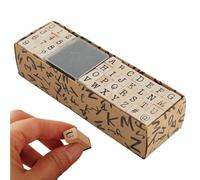 Digital Alphabet Stamp Set - 40 Wooden Letter Blocks, Eco Friendly Rubber and Wood Printing Stamps, Learning Toys Design with Ink Pad | Stamp Kit