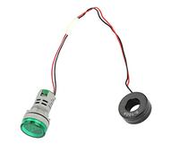 Digital Ammeter 0-100A AC Current Meter, LED Round Lamp Indicator, White -, Durable Material, Easy Reading for Electrical Monitoring (Green)