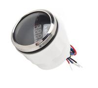 Digital Ammeter, Stainless Steel High Sensor Current Gauge for Ship (Black Dial Silver Bezel)
