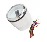 Digital Ammeter, Stainless Steel High Sensor Current Gauge for Ship (White Dial Silver Bezel)