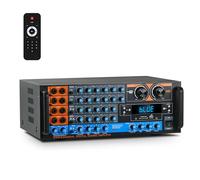 Digital Amplifier with 8 Microphone Inputs and 5.1 Surround Sound for Live Performances and DJ Use