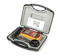 Digital Anemometer and Air Speed Tester with Temperature Measurement - Handheld LCD Wind Velocity Meter - GM8901-5 Velocity Units and 2 Thermal Scales - Minimum Maximum and