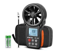Digital Anemometer Handheld - BTMETER BT-100 Wind Speed Meter Gauge, Accurately Measure Wind Velocity Temperature Speed for CFM with MAX/MIN/AVG, Backlight LCD, HVAC