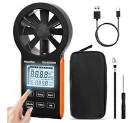 Digital Anemometer Handheld, WapoRich 7 in 1 Wind Speed Meter Measures Atmospheric Pressure/Humidity/Temp/Dew Point/Wind Chill/Altitude with MAX/MIN/AVG for HVAC Drone Surfing - RQ-6000WM