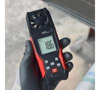 Digital Anemometer TA640A, Handheld Air Velocity Wind Meter With Temperature Display For HVAC Weather Station Testing