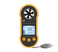 Digital Anemometer with Air For Velocity and Temperature Gauge Featuring Quick and Backlit LCD Display for Portable Weather Monitoring