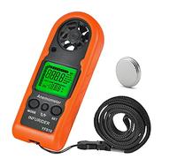 Digital Anemometer, YF-818 Handheld Wind Speed Meter, Accurate Measures Wind Gauge, Velocity & Temperature with Wind Chill Backlight MAX/AVG, Airflow Meter for Outdoor Activities
