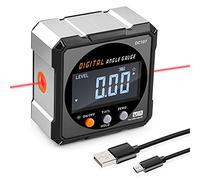 Digital Angle Finder,2 in 1 Laser Angle Gauge Level Box with Magnetic Base for Angle Seting on Miter Saw,Table Saw,Drill Presses, Band Saws & Hanging Picture